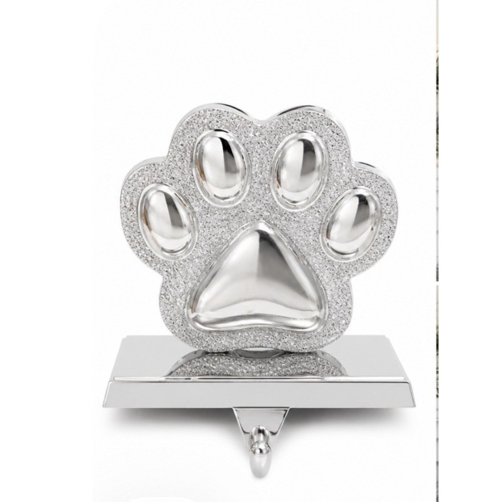 Pet‎ Paw Stocking Holder Silver Xmas Holiday Hanger Dog/Cat